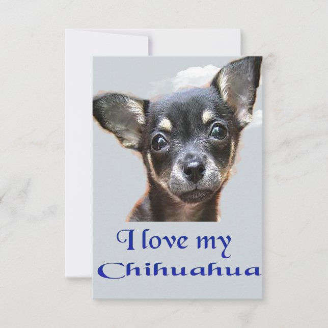 Tarjeta De Agradecimiento Amo mi chihuahua (Anverso)