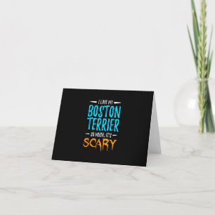Tarjeta De Agradecimiento Amo Mi Perro Terrier De Boston Mamá Teme Halloween