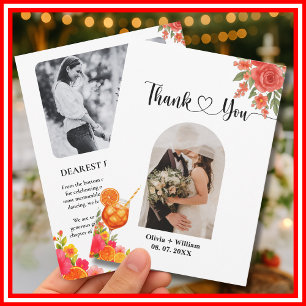 Tarjeta De Agradecimiento Amor a Primera Spritz Desayuno Nupcial de Naranja