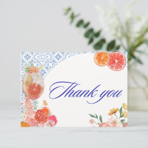 Tarjeta De Agradecimiento Amor a primera spritz ducha nupcial de naranja