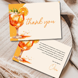 Tarjeta De Agradecimiento Amor a Primera Spritz Fiesta Naranja de Despedida 