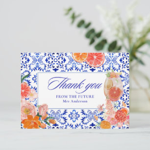 Tarjeta De Agradecimiento Amor a primera spritz naranja baby shower nupcial