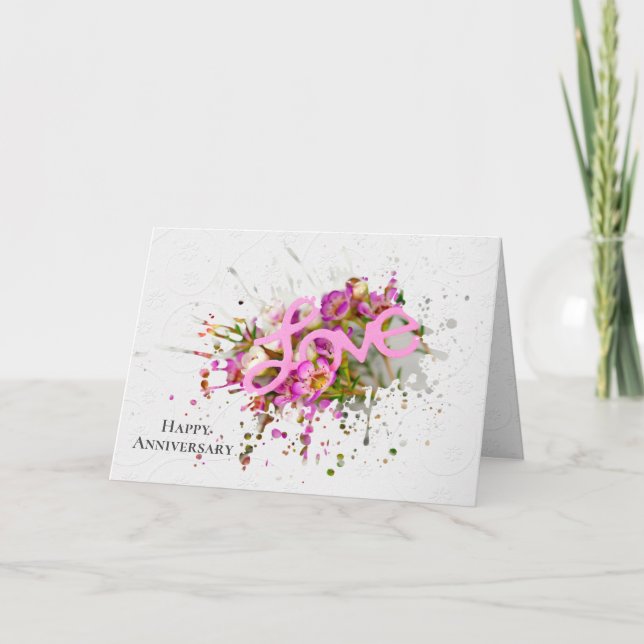 Tarjeta De Agradecimiento Amor Aniversario En Marco De Esplusa (Anverso)