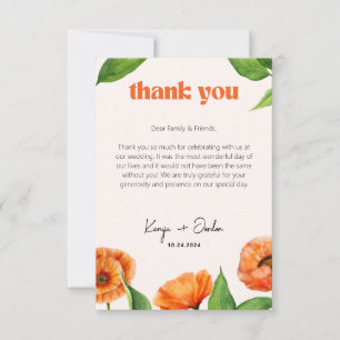 Tarjeta De Agradecimiento Amor Botánico Romántico
