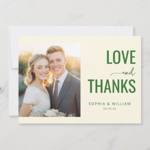 Tarjeta De Agradecimiento Amor Cálido Verde Gracias