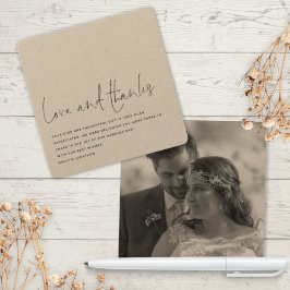 Tarjeta De Agradecimiento Amor contemporáneo Gracias Boda de fotos