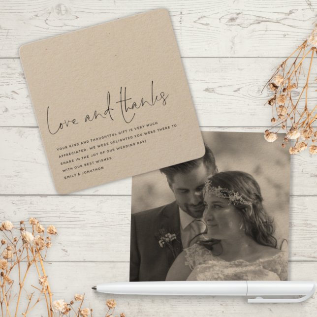 Tarjeta De Agradecimiento Amor contemporáneo Gracias Boda de fotos (Subido por el creador)