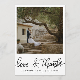 Tarjeta De Agradecimiento Amor de la boda de la foto de los pares y