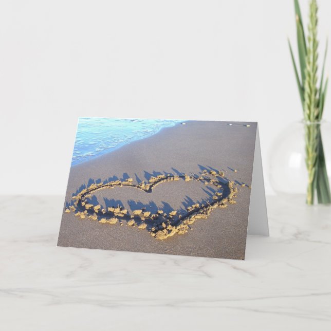 Tarjeta De Agradecimiento Amor de playa (Anverso)