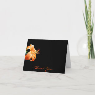 Tarjeta De Agradecimiento Amor del lirio: Lirio anaranjado en negro
