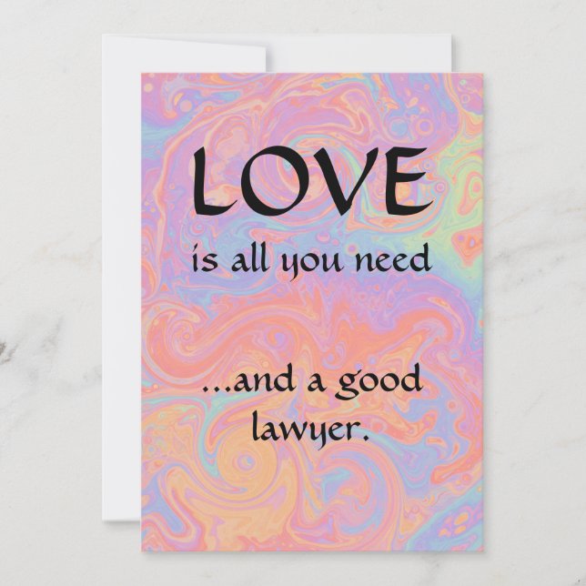 Tarjeta De Agradecimiento Amor Divertido Moderno Y Un Buen Abogado Gracias (Anverso)