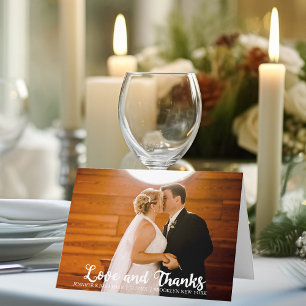 Tarjeta De Agradecimiento Amor elegante y gracias a la foto Boda moderna