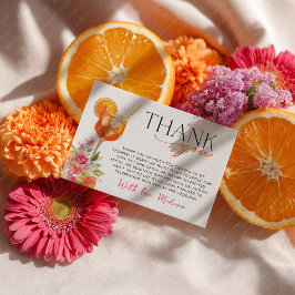 Tarjeta De Agradecimiento Amor en el primer cítrico de ducha de novia Spritz