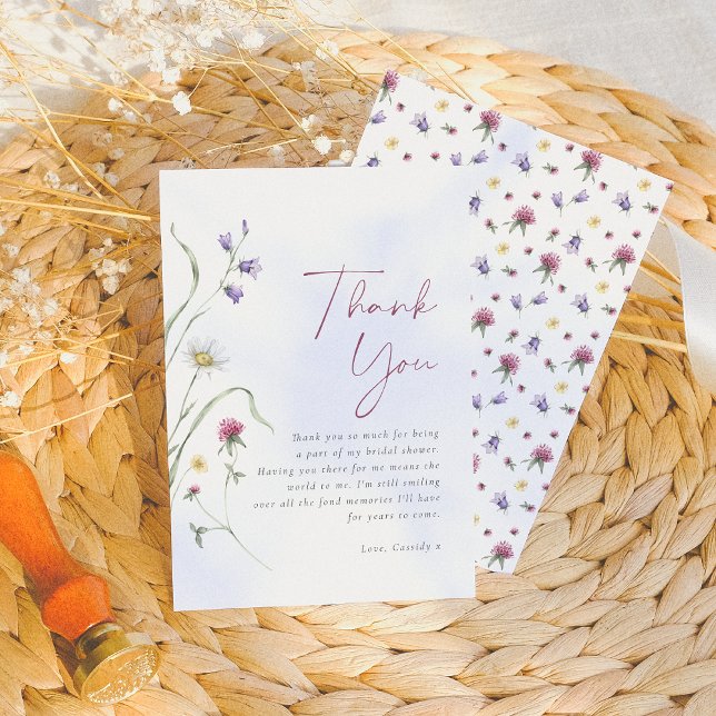 Tarjeta De Agradecimiento Amor en Flor Acuarela de Flores Silvestres Desayun (Subido por el creador)