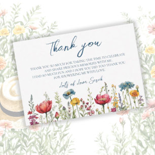 Tarjeta De Agradecimiento Amor en Flor Acuarela Flor Silvestre