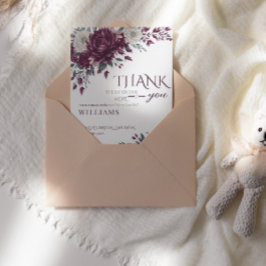 Tarjeta De Agradecimiento Amor en flor de sangre Crema de Borgoña Ducha de n