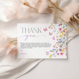 Tarjeta De Agradecimiento Amor en Flor Desayuno Nupcial de Mariposas