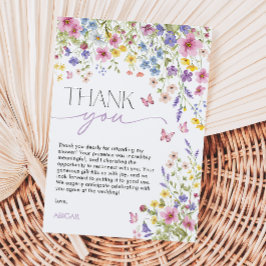 Tarjeta De Agradecimiento Amor en Flor Desayuno Nupcial de Mariposas