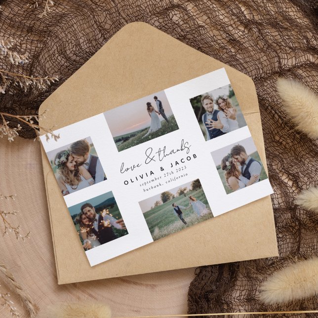 Tarjeta De Agradecimiento Amor escrito a mano y gracias 6 Boda de fotos (Subido por el creador)