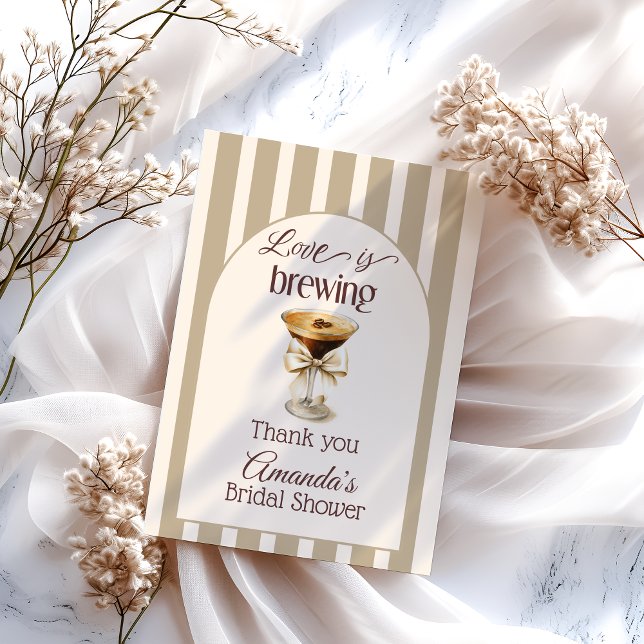 Tarjeta De Agradecimiento Amor está en ebullición Bridal Shower de Martini d (Subido por el creador)