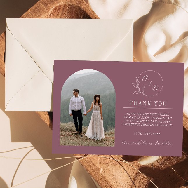Tarjeta De Agradecimiento Amor eterno | Deep Mauve | Boda (Subido por el creador)
