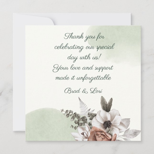 Tarjeta De Agradecimiento Amor eterno Floral Sage (Anverso)