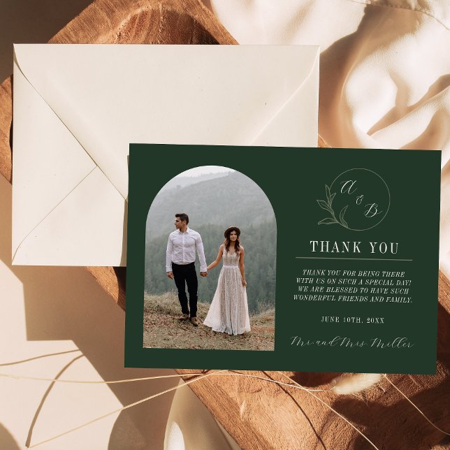 Tarjeta De Agradecimiento Amor eterno | Verde oscuro | Boda (Subido por el creador)
