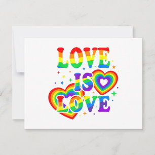 Tarjeta De Agradecimiento Amor LGBTQ es Amor Orgullo Gay Bandera del Arcoíri