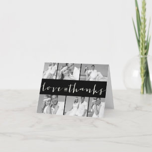 Tarjeta De Agradecimiento Amor Moderno Y Gracias Banda 6 Boda Multifoto