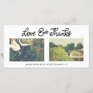 Tarjeta De Agradecimiento Amor Moderno Y Gracias Boda Escrito A Mano