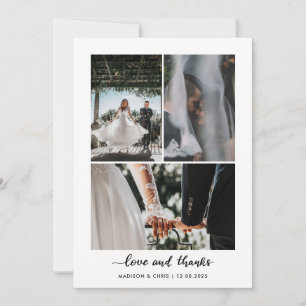 Tarjeta De Agradecimiento Amor Moderno Y Gracias Boda Guión Foto