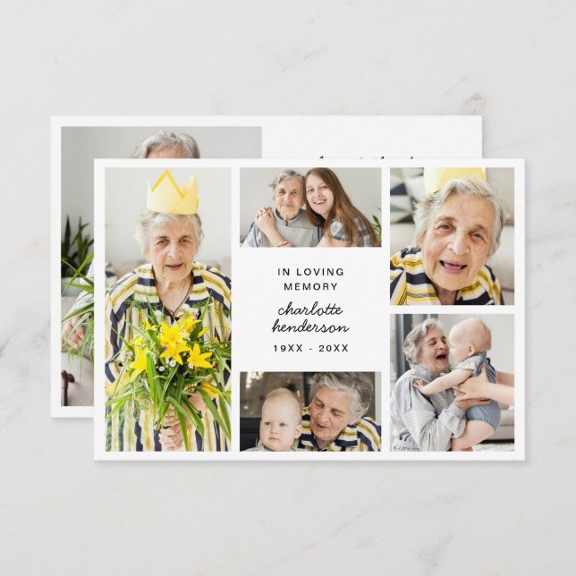 Tarjeta De Agradecimiento Amor moderno y simpatía por 6-Fotos (Anverso / Reverso)