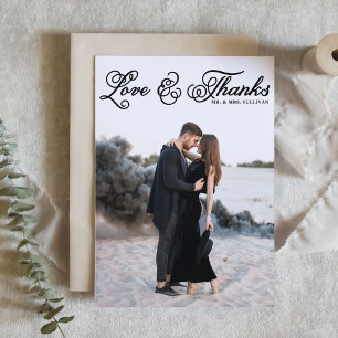 Tarjeta De Agradecimiento Amor Negro y Gracias Hermoso Guion Foto Boda