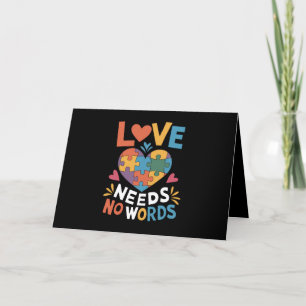 Tarjeta De Agradecimiento Amor No Necesita Palabras Conciencia del Autismo