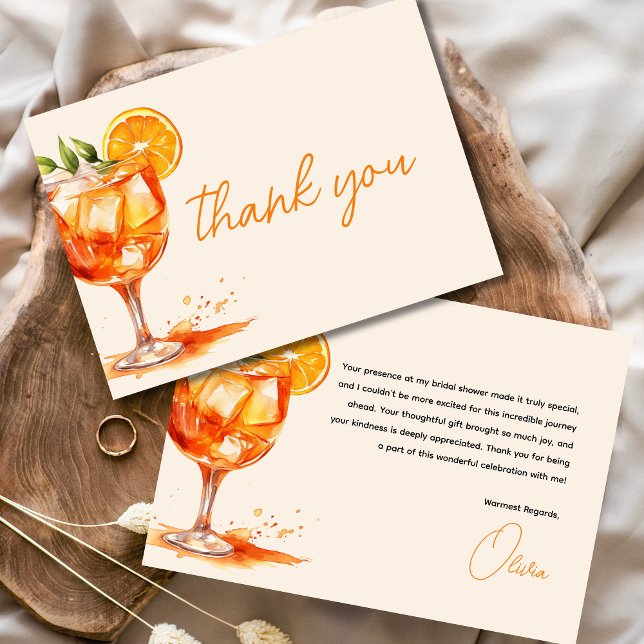 Tarjeta De Agradecimiento Amor por primera ducha de Naranjas en Spritz (Subido por el creador)