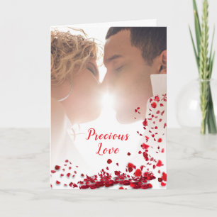 Tarjeta De Agradecimiento Amor preciado - Rosas - Pareja besándose
