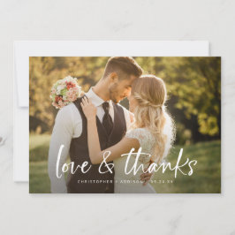 Tarjeta De Agradecimiento Amor simple escrito a mano Gracias Boda de fotos
