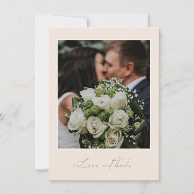 Tarjeta De Agradecimiento Amor Simple Gracias Boda De Fotografía Gracias (Anverso)