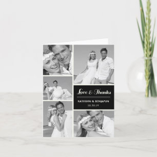 Tarjeta De Agradecimiento Amor simple y boda moderna de la foto multi de las