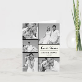 Tarjeta De Agradecimiento Amor simple y gracias 5 Boda multi Photo Moderno
