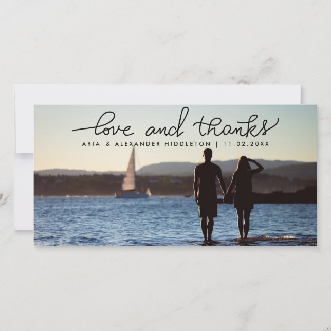 Tarjeta De Agradecimiento Amor Y Agradecimientos Singulares Escritos A Mano  (Anverso)