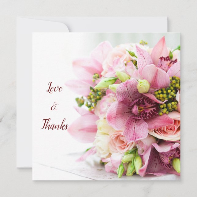 Tarjeta De Agradecimiento Amor y gracias (Anverso)