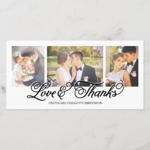 Tarjeta De Agradecimiento Amor y Gracias Black Script 3-Fotos