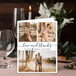 Tarjeta De Agradecimiento Amor y gracias Boda Collage de fotos Gracias