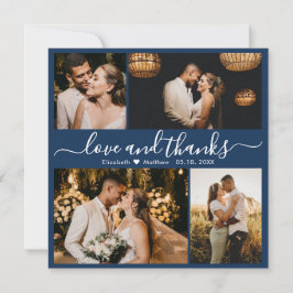 Tarjeta De Agradecimiento Amor y gracias Boda Collage de fotos Gracias Ca