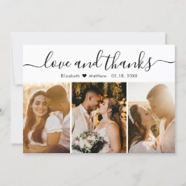 Tarjeta De Agradecimiento Amor y gracias Boda de Collage de fotos 3