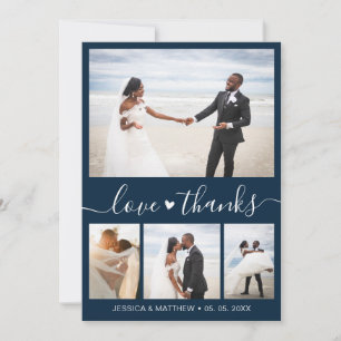 Tarjeta De Agradecimiento Amor y gracias Boda de Collage de fotos de la Mari