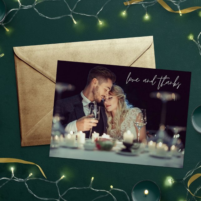 Tarjeta De Agradecimiento Amor y gracias Boda de fotos Gracias (Subido por el creador)