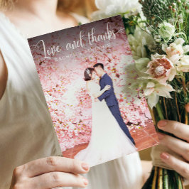 Tarjeta De Agradecimiento Amor y gracias Boda de fotos Gracias Elegante