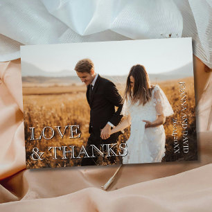 Tarjeta De Agradecimiento Amor y gracias Boda Foto Dusty Rosa